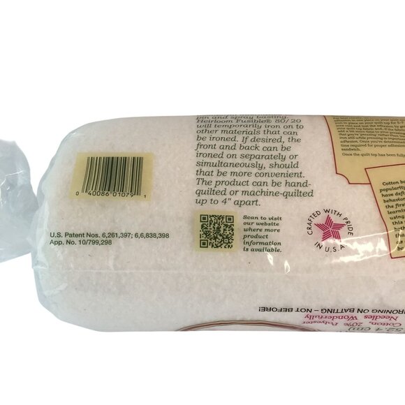 Hobbs Heirloom Fusible Cottom Batting Crib Sz 45x60" NEW - Picture 5 of 7